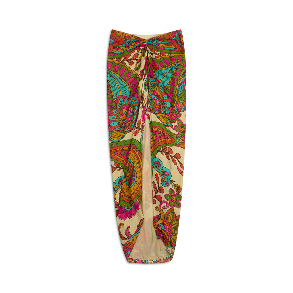 Pegah Paisley Printed Silk Skirt