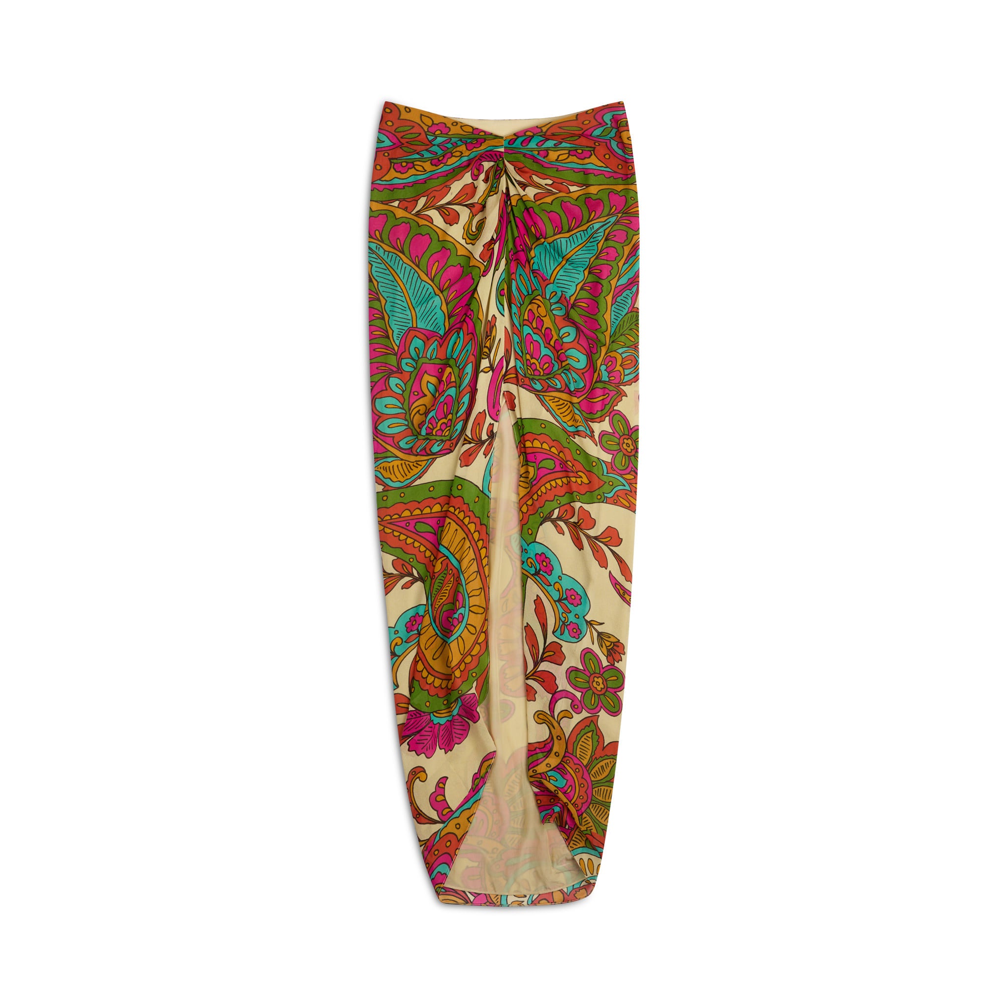 Pegah Paisley Printed Silk Skirt