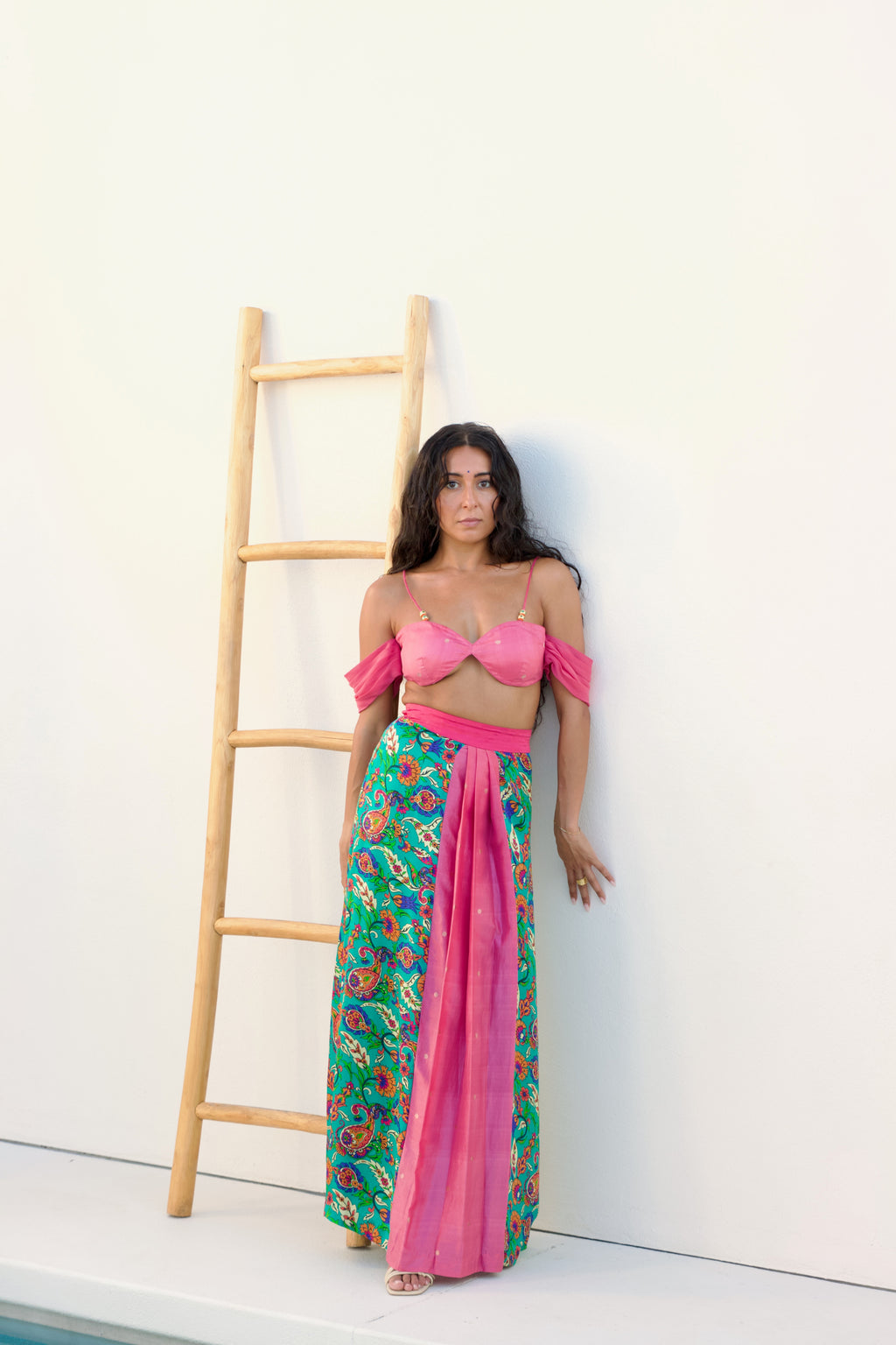 Banarasi Cold Shoulder Top