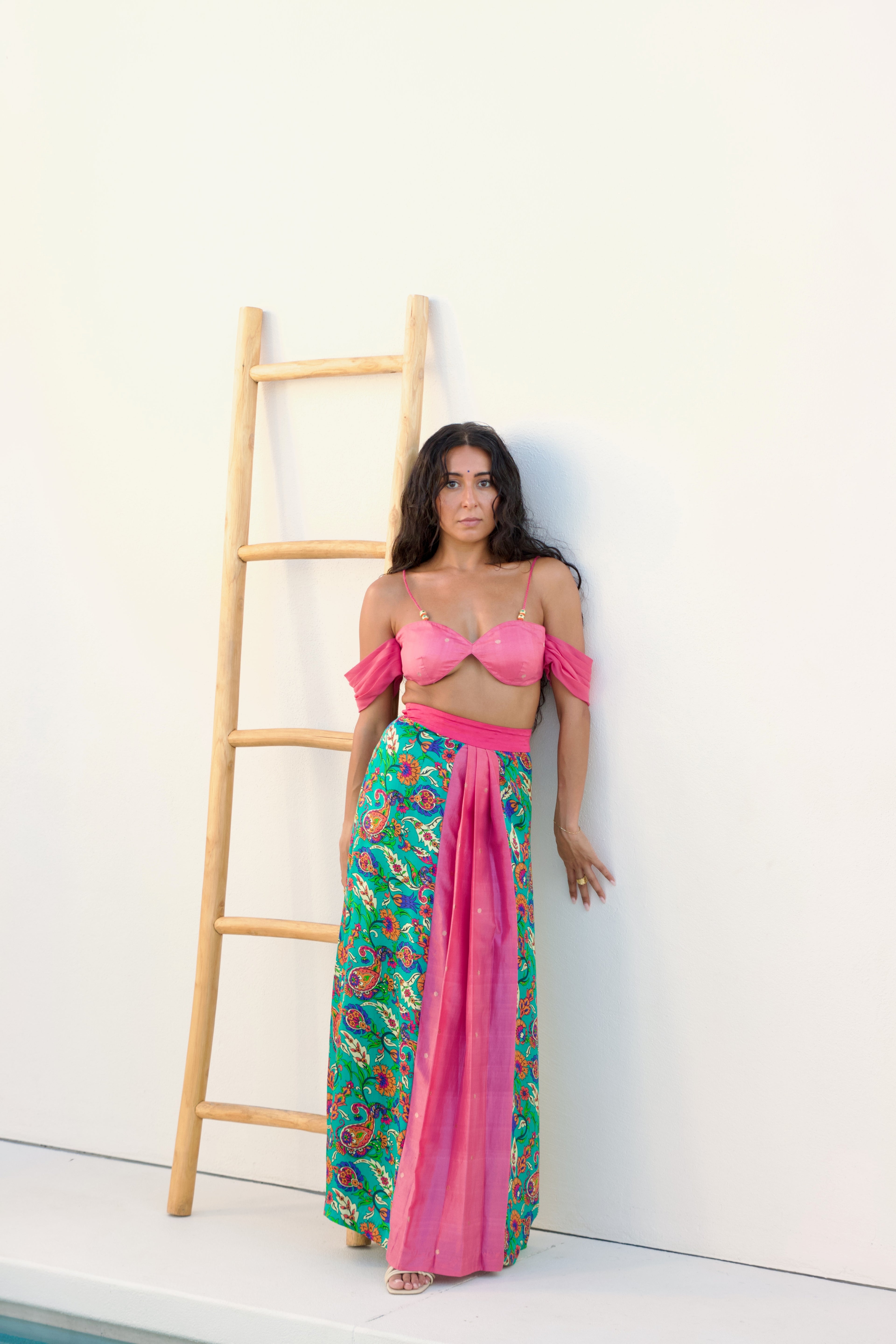 Banarasi Cold Shoulder Top