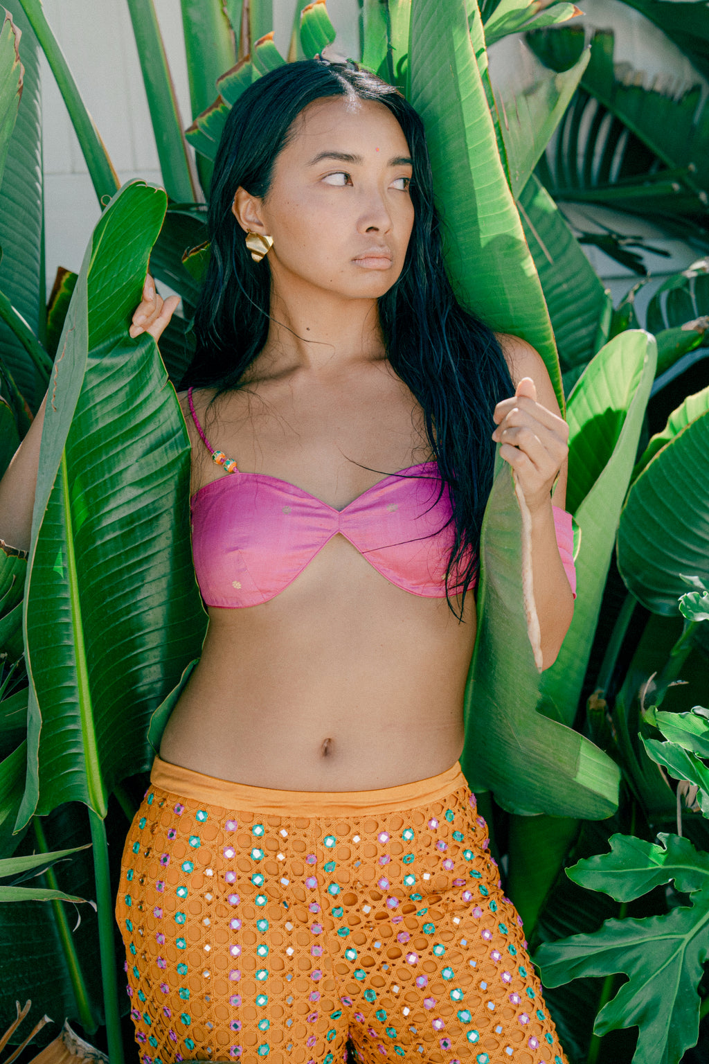 Banarasi Cold Shoulder Top