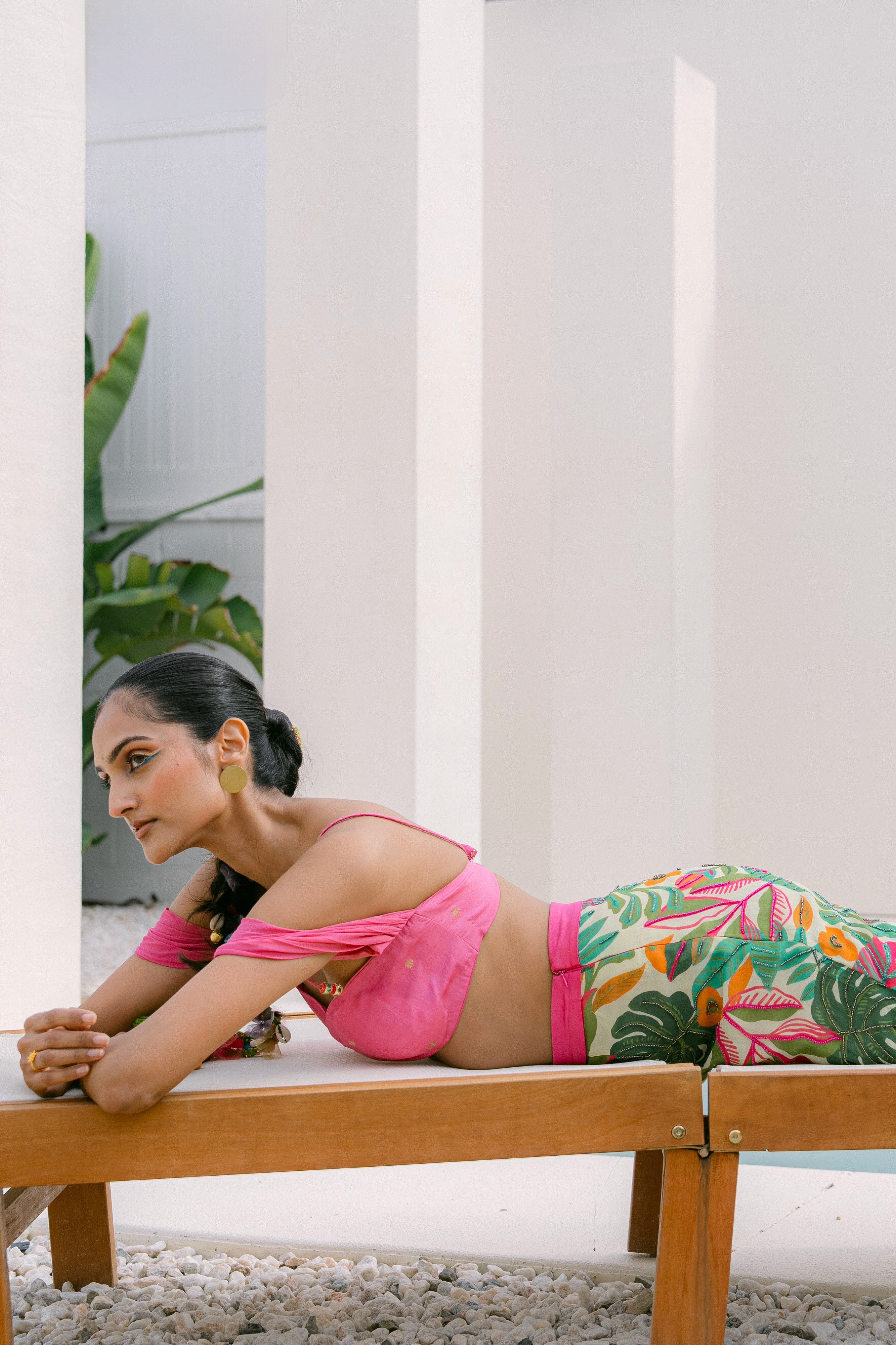 Banarasi Cold Shoulder Top