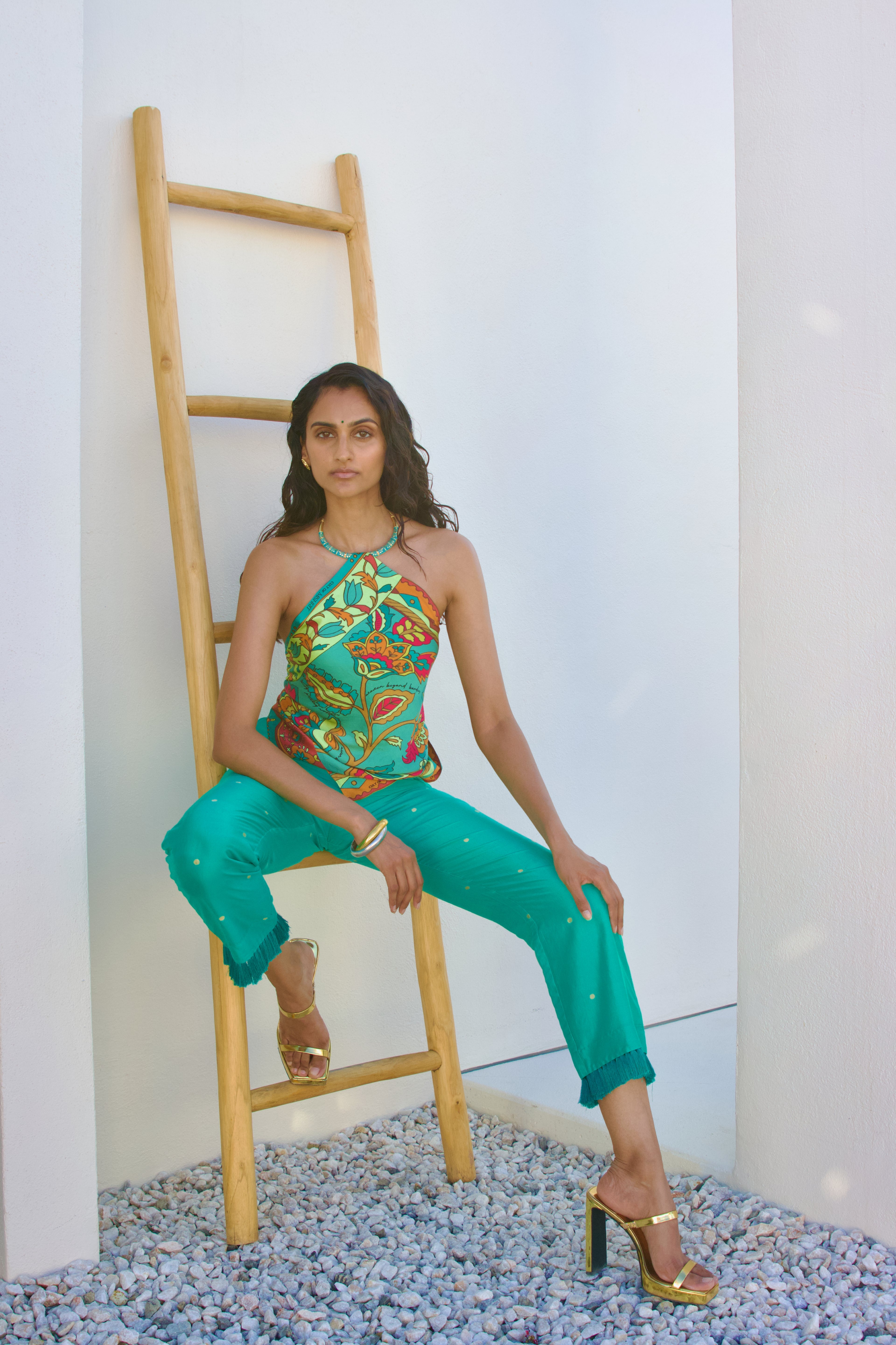 Banarasi Cropped Ankle Pants