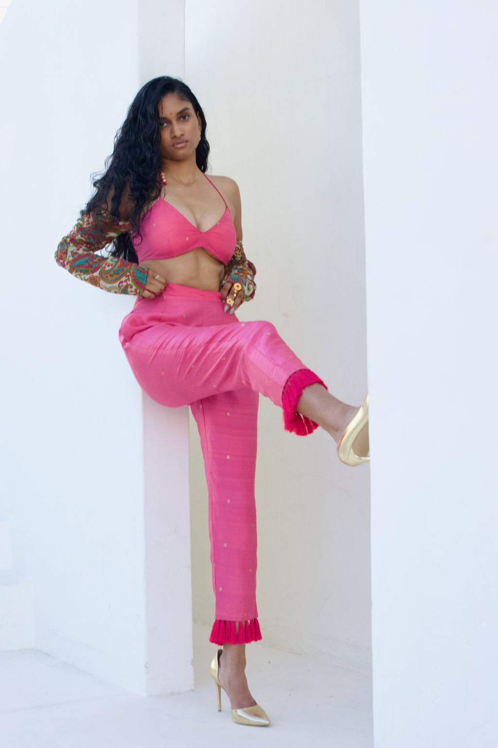 Banarasi Cropped Ankle Pants