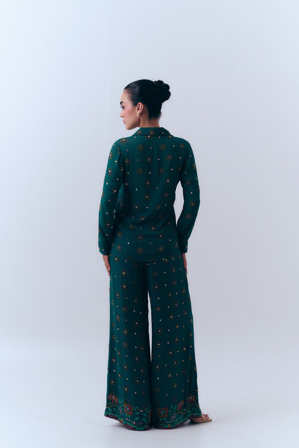 Sunbloom Mirror Button Down Top in Silk Georgette