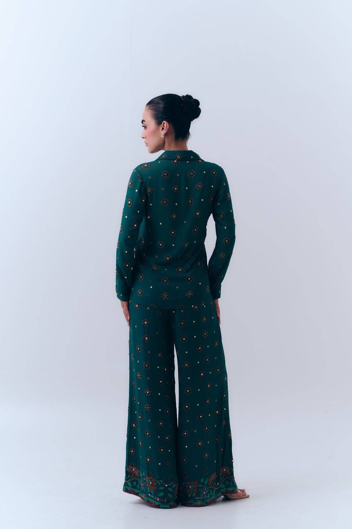 Sunbloom Mirror Button Down Top in Silk Georgette