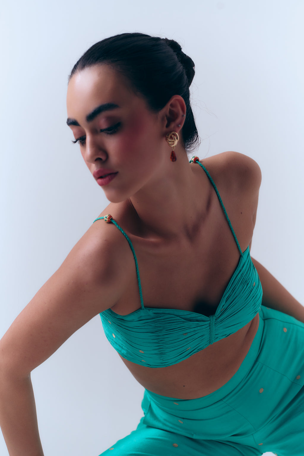 Handwoven Banarasi Pleated Bra Top