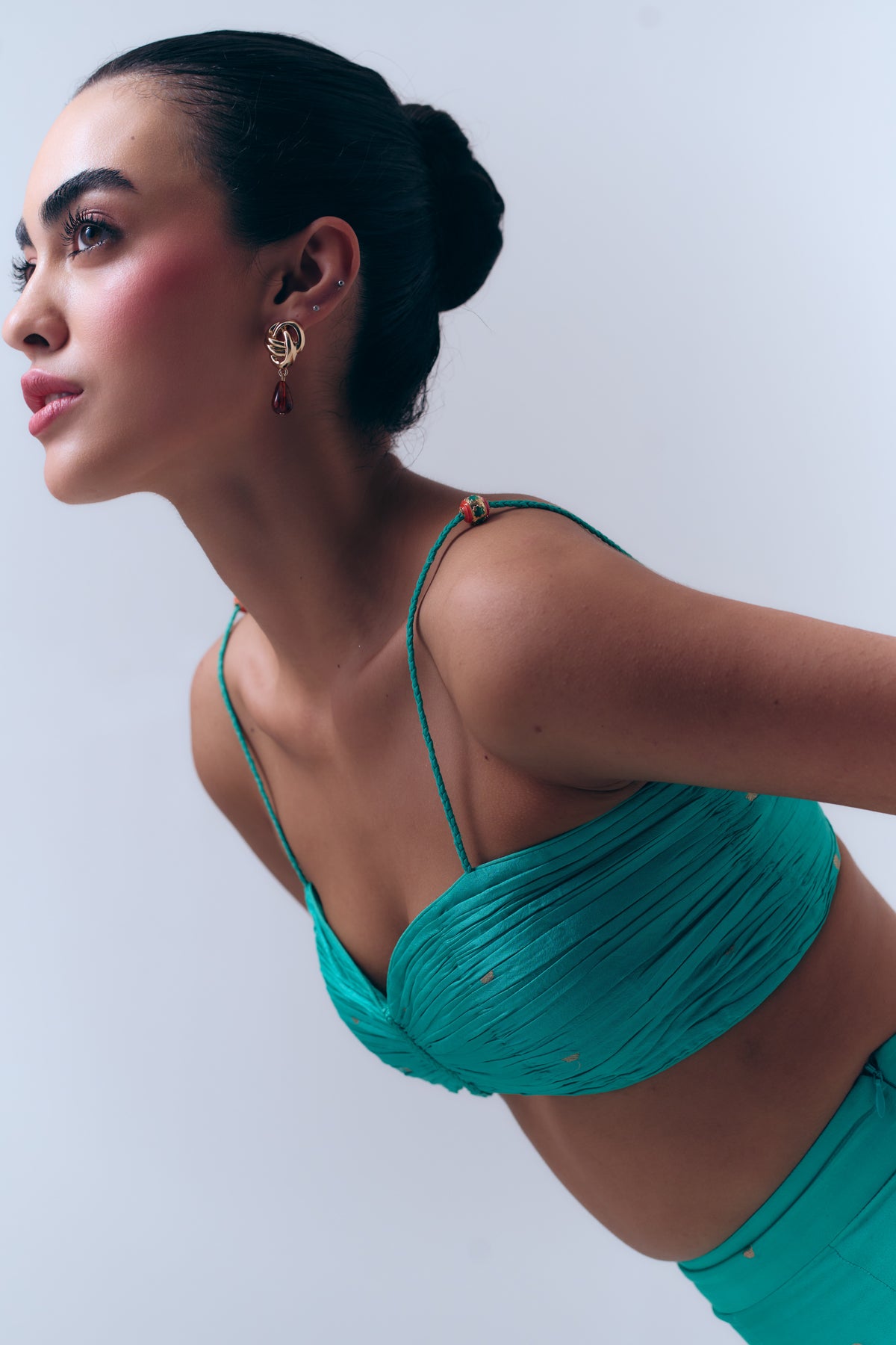 Handwoven Banarasi Pleated Bra Top