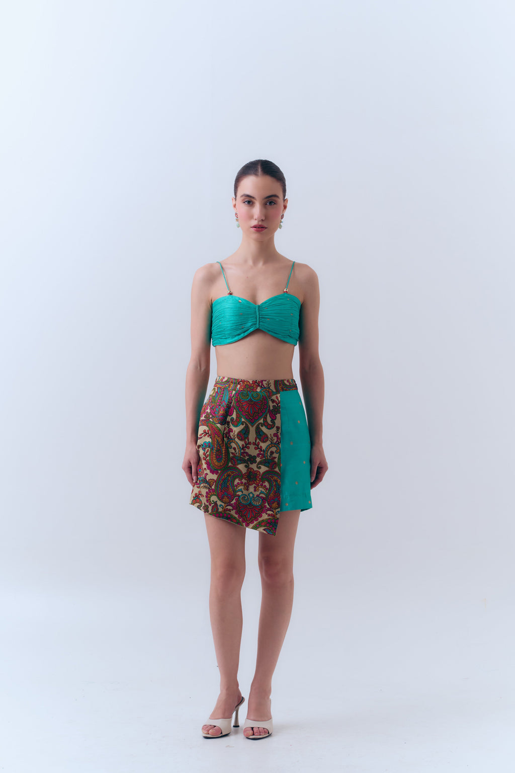Handwoven Banarasi Pleated Bra Top