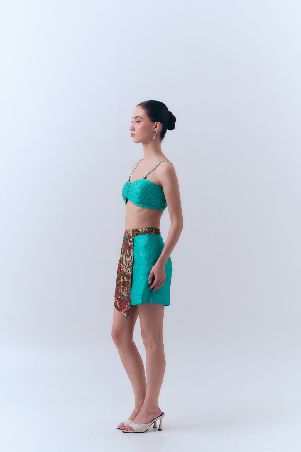 Handwoven Banarasi Pleated Bra Top