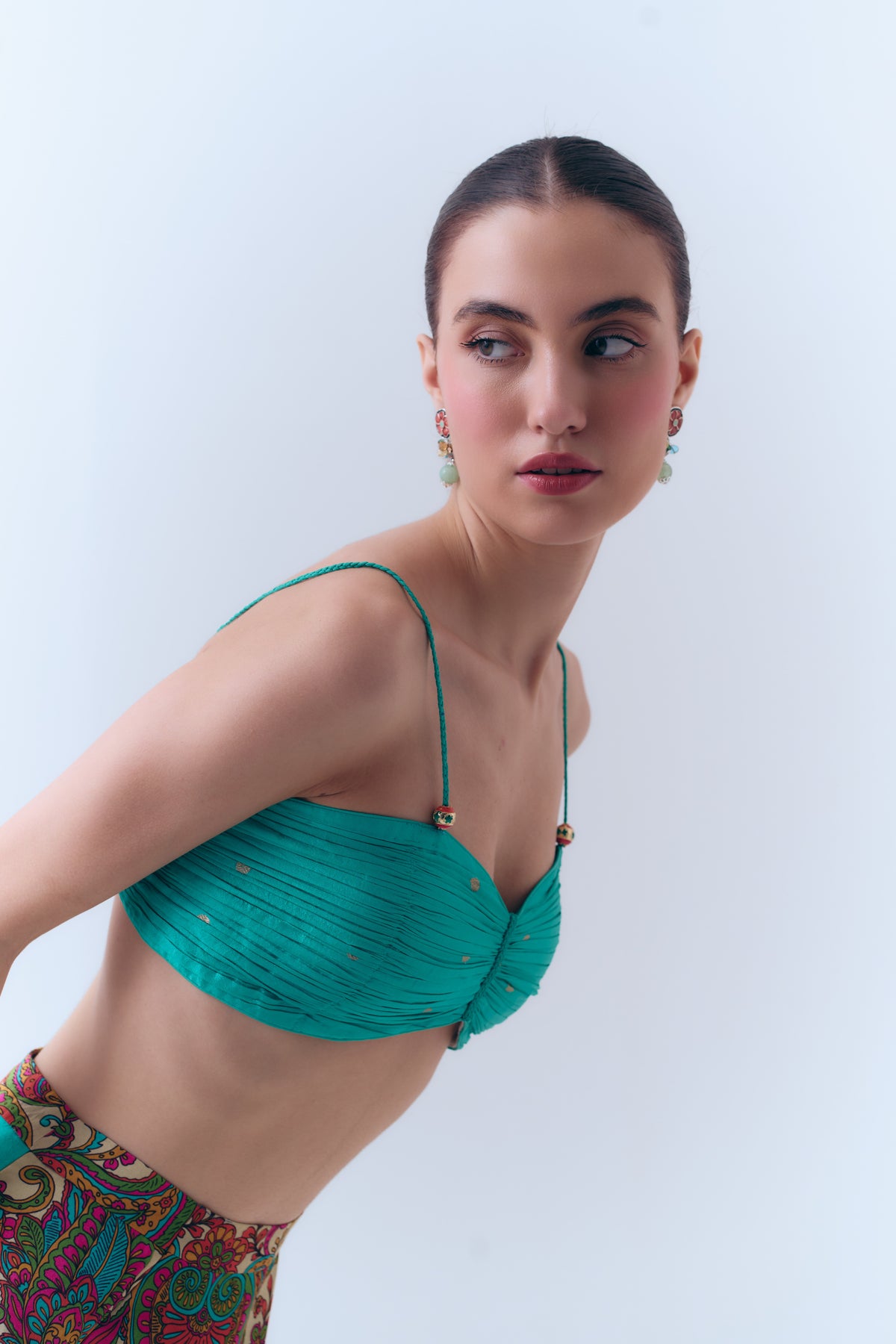 Handwoven Banarasi Pleated Bra Top