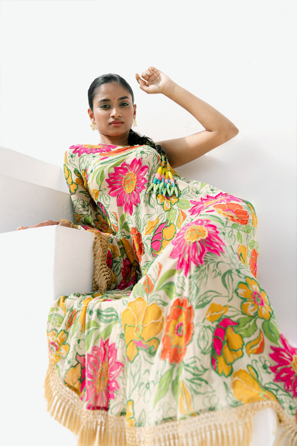 Dana One Shoulder Embroidered Maxi Dress