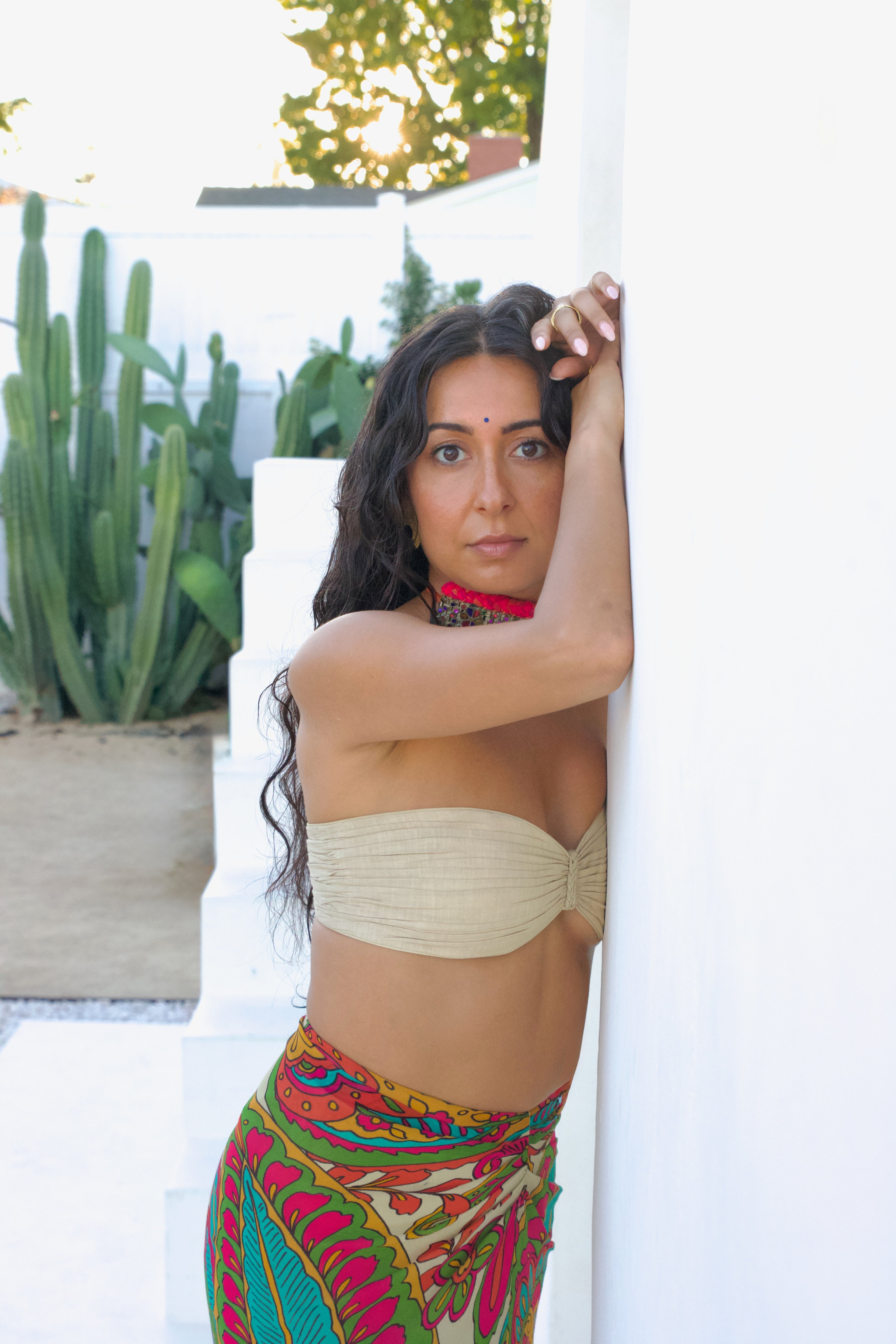 Pegah Paisley Printed Silk Skirt