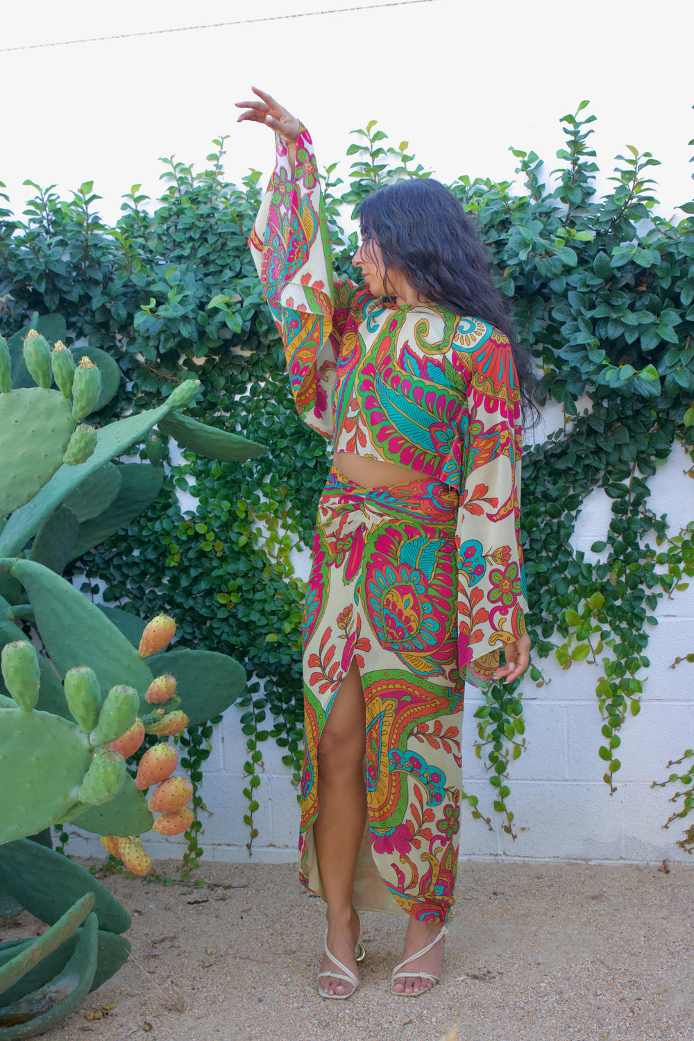 Pegah Paisley Print Cape Top