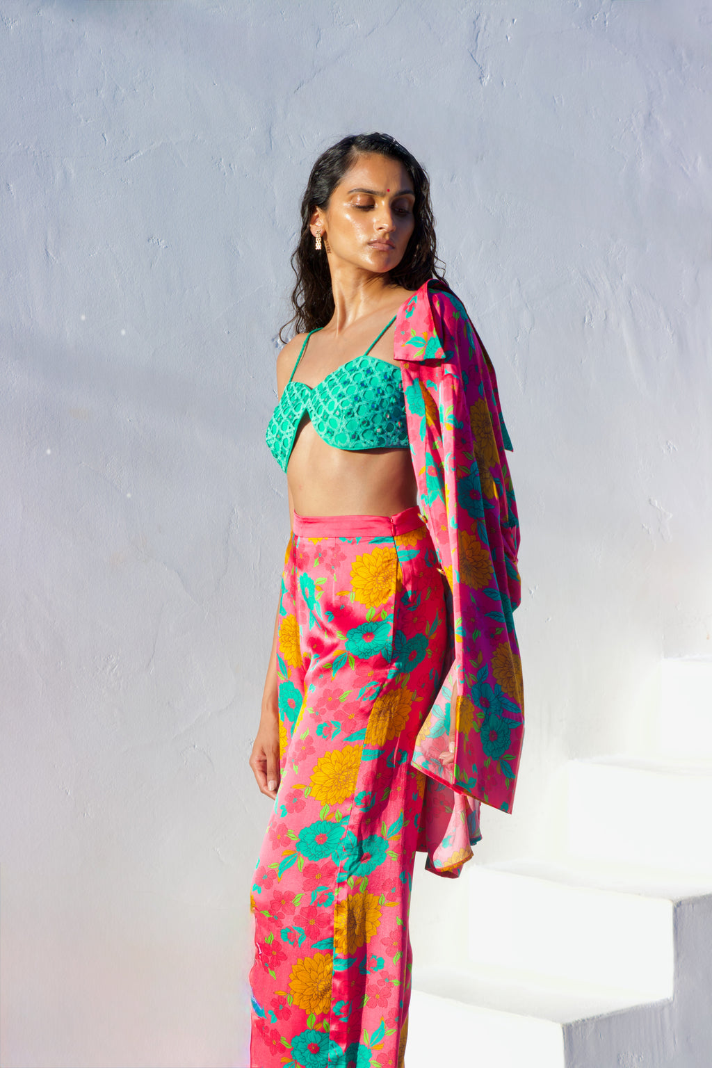 Slesha Bloom  Printed Silk Pant