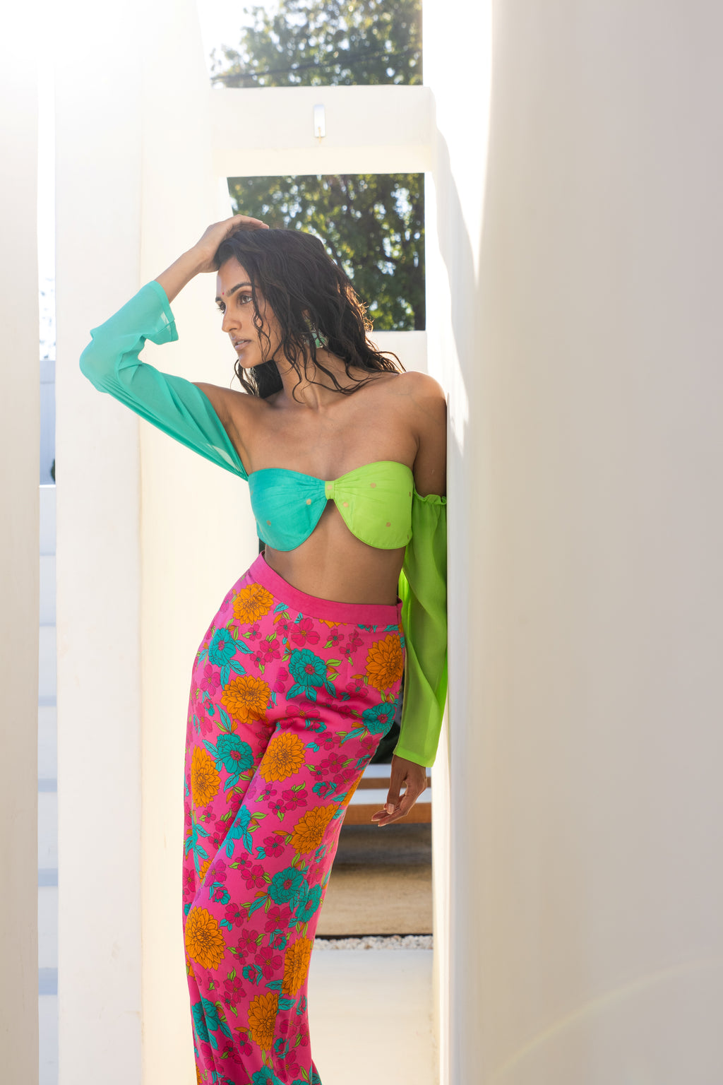 Slesha Bloom  Printed Silk Pant