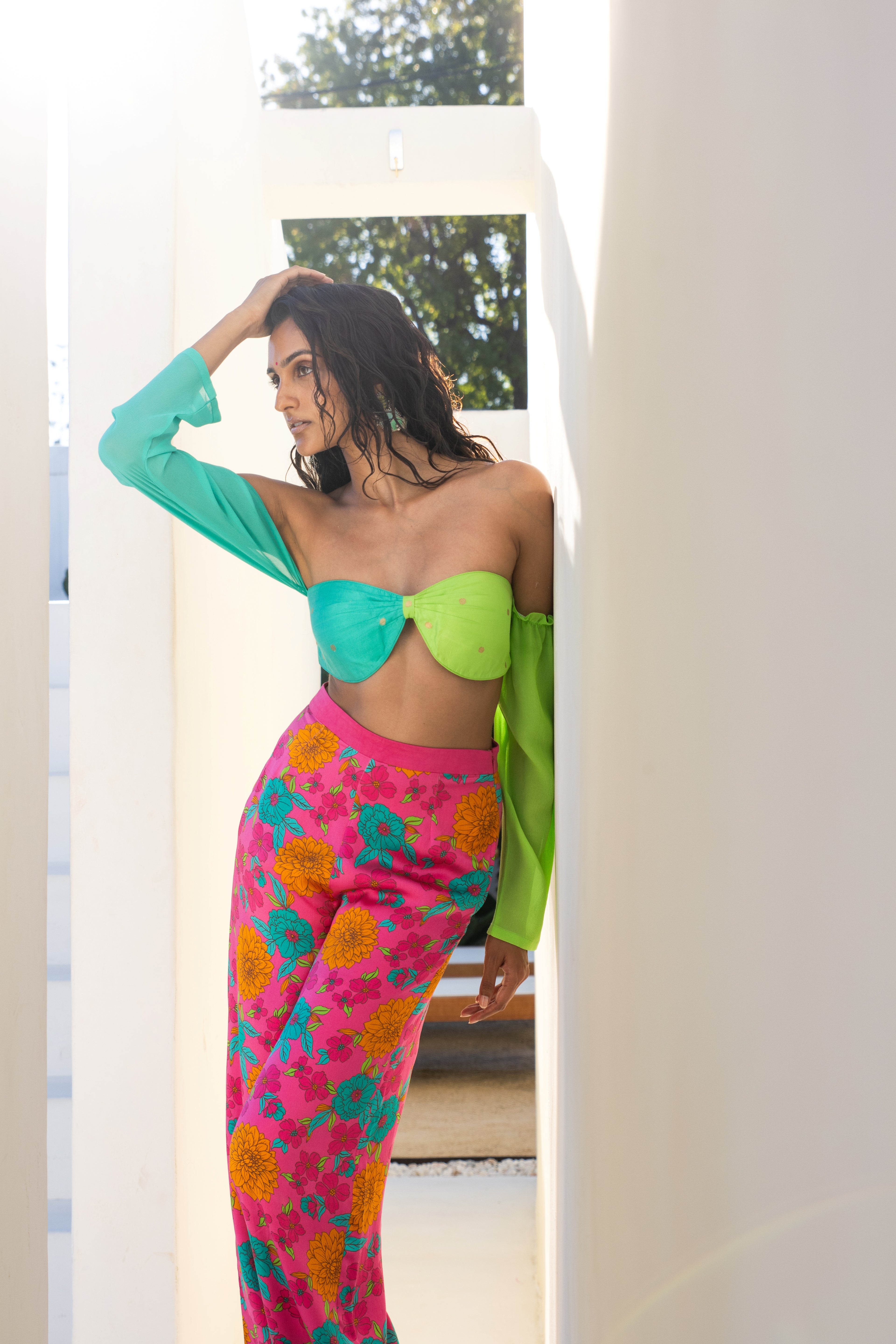 Slesha Bloom  Printed Silk Pant