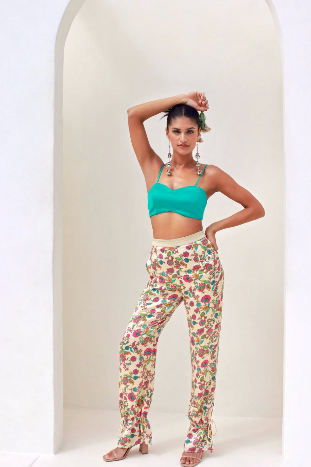 Khushbu Printed Silk Bloomer Pants