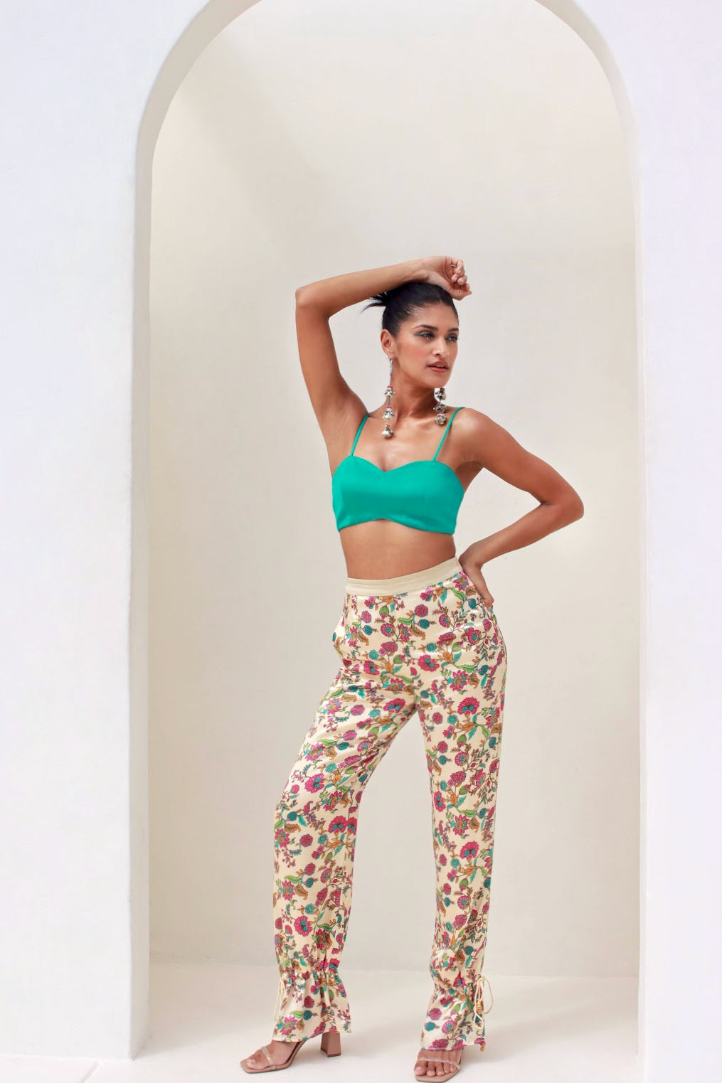 Khushbu Printed Silk Bloomer Pants