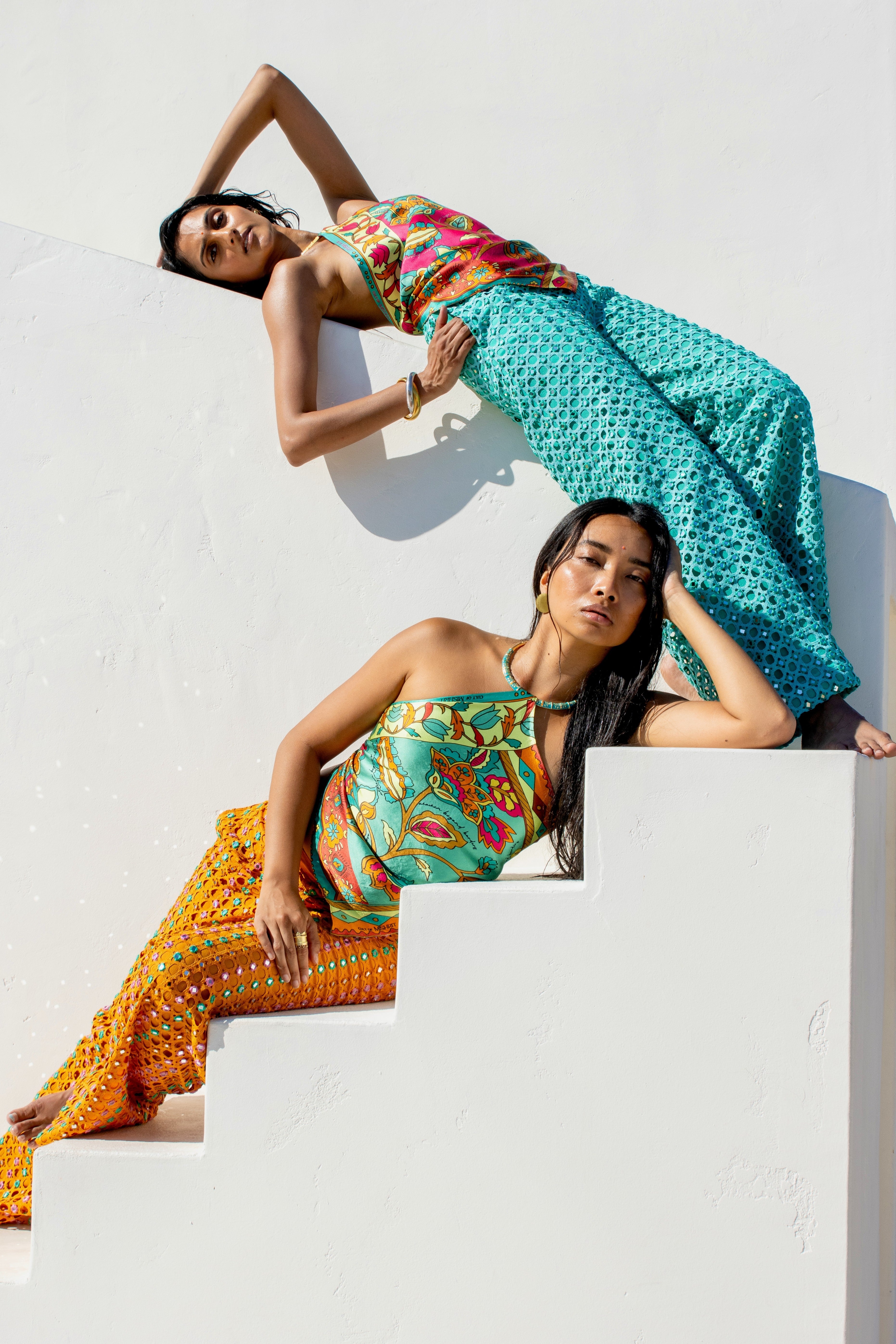 Meenakari Silk Scarf Top