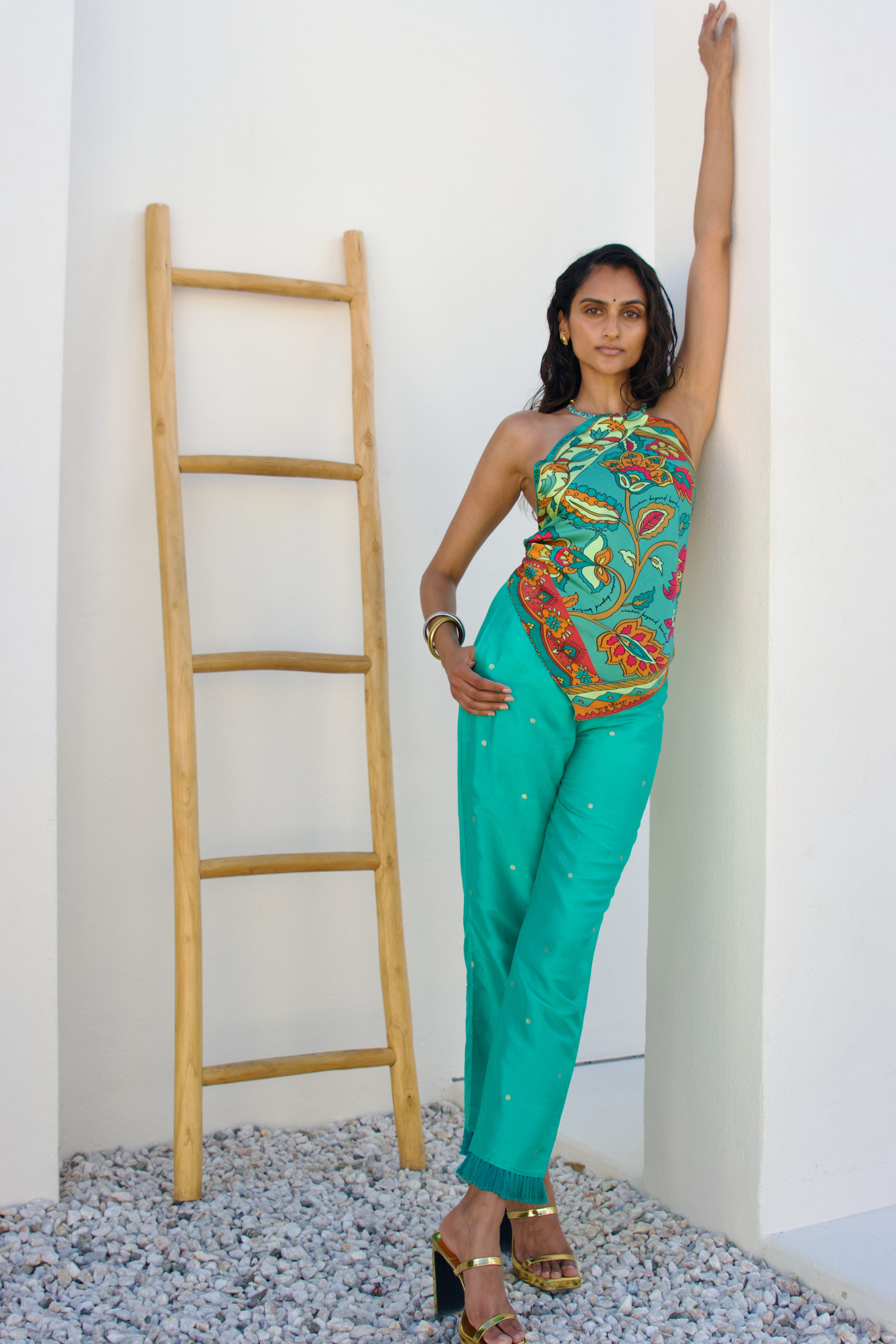 Meenakari Silk Scarf Top
