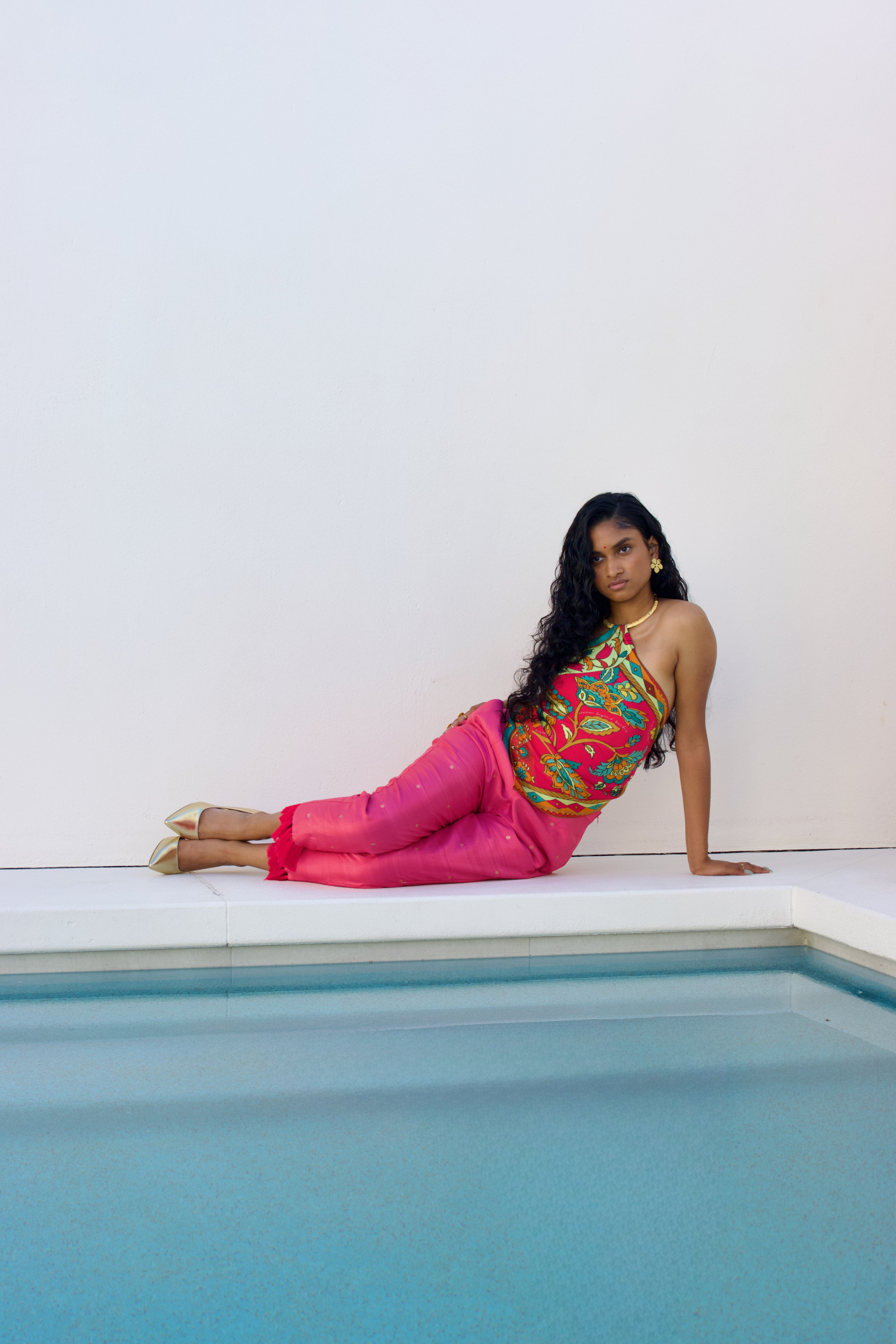 Meenakari Silk Scarf Top