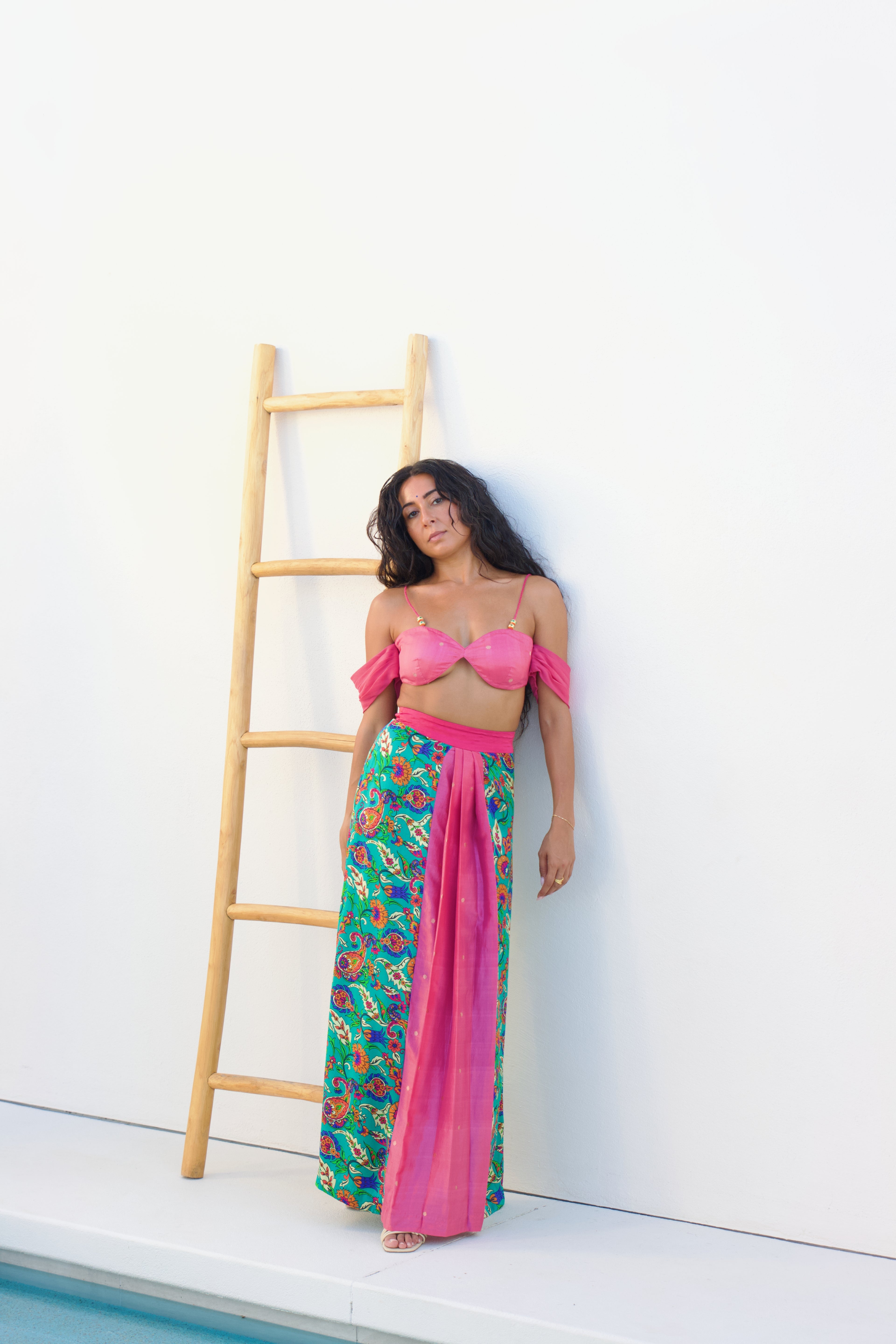 Namratha Pleated Banarasi Silk Skirt