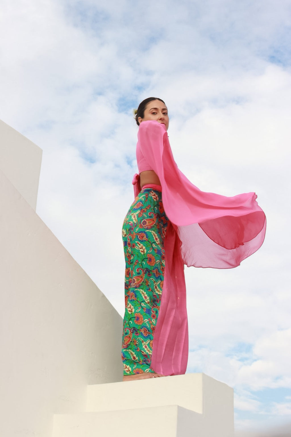 Namratha Pleated Banarasi Silk Skirt