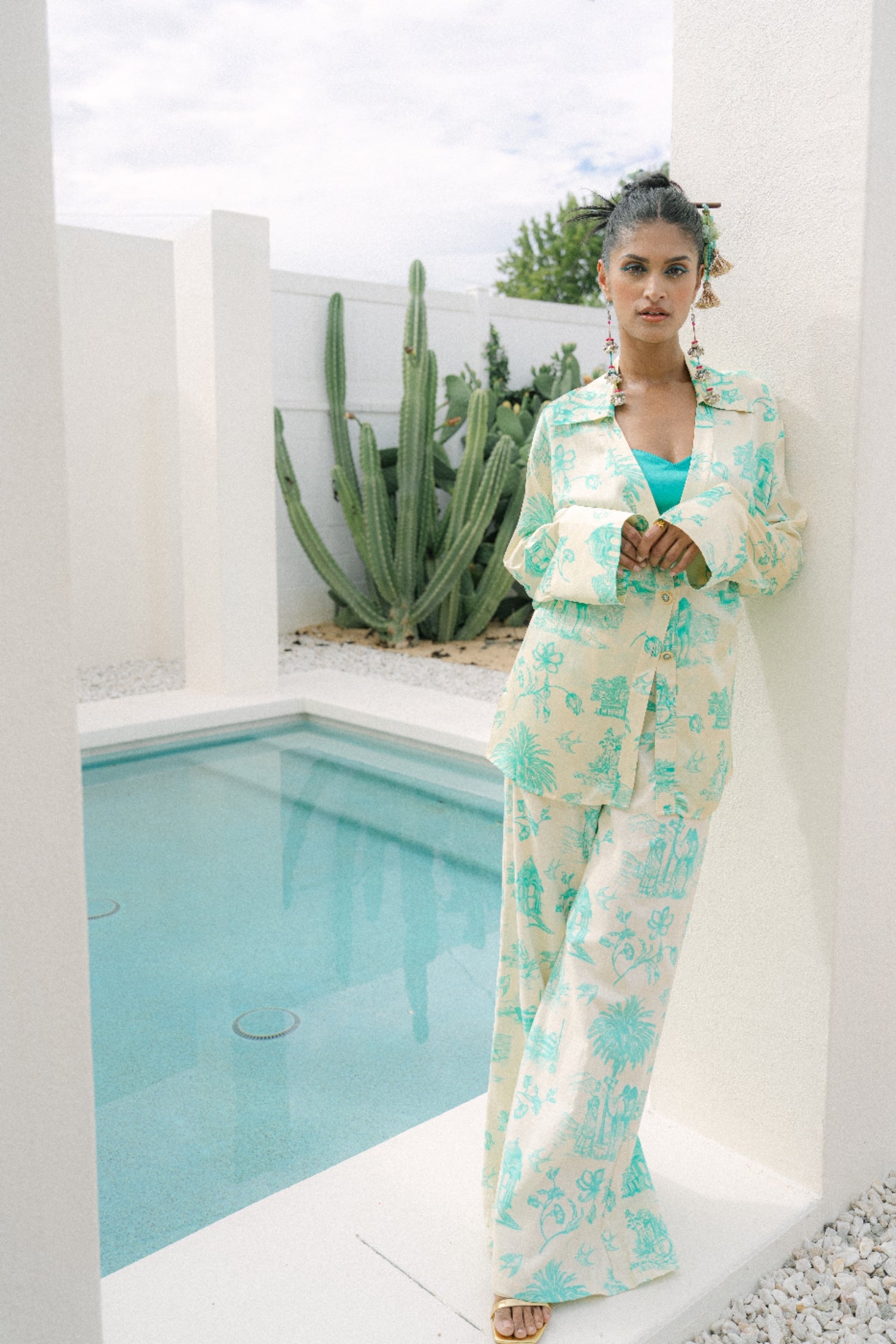 Narin Daydreams Silk Button Down