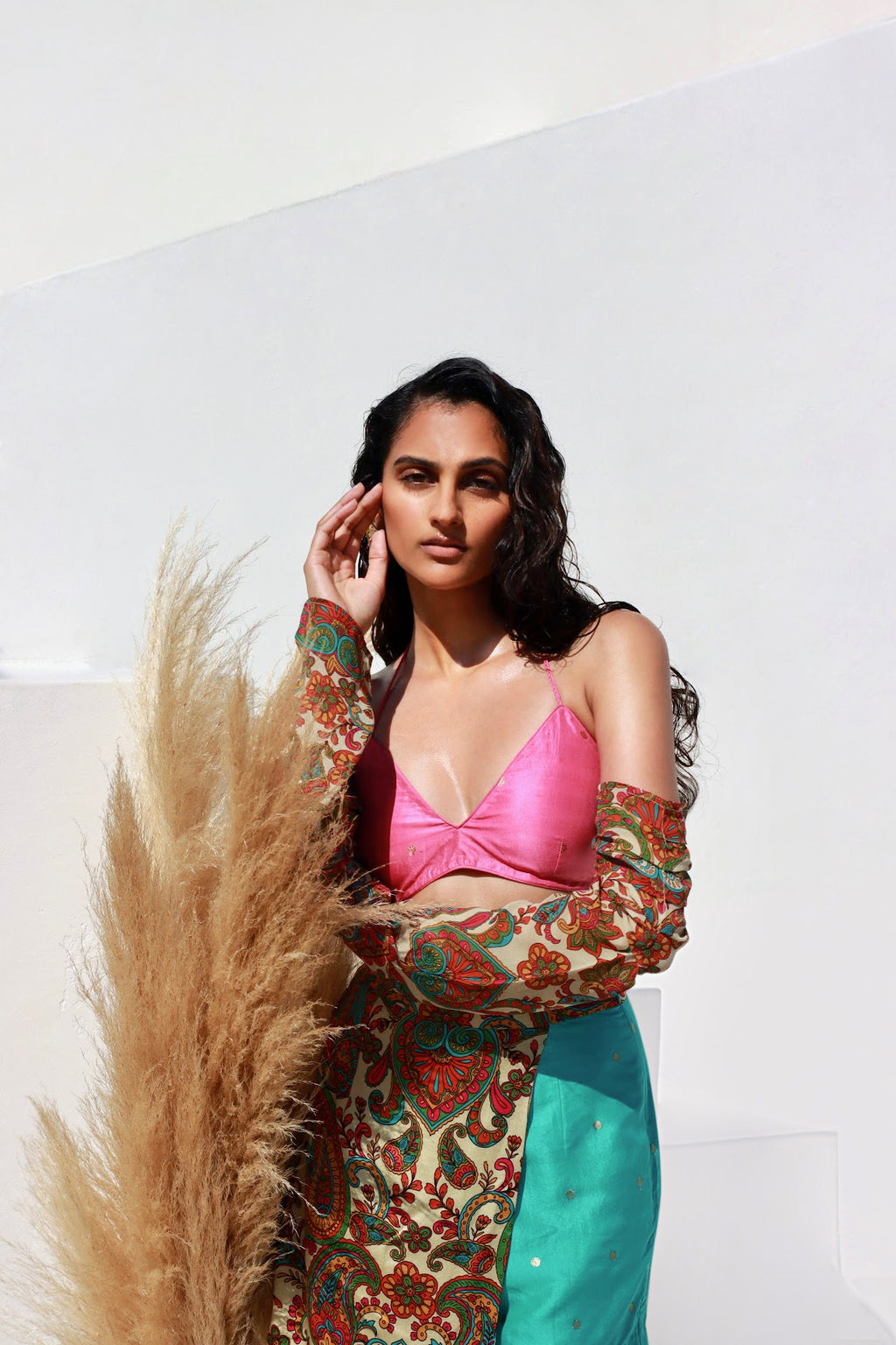 Paisley Cold Shoulder Halter Top