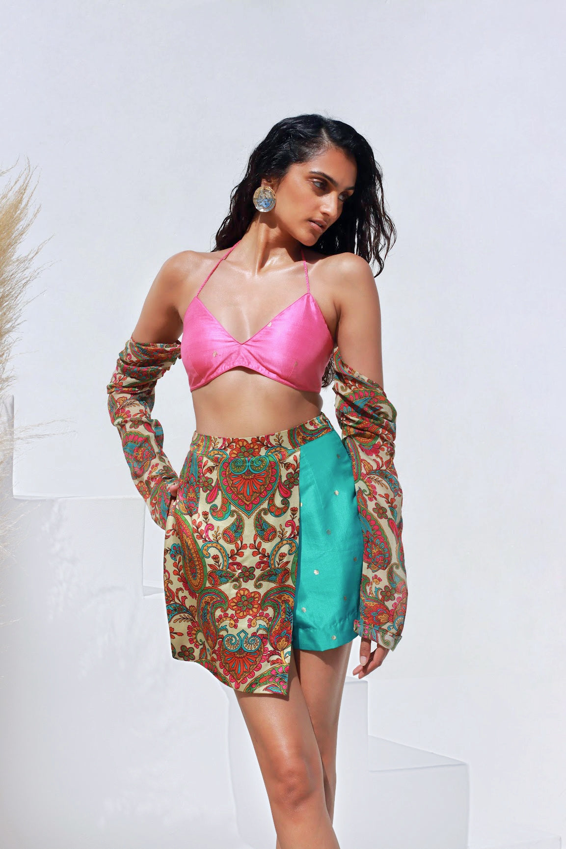 Paisley Cold Shoulder Halter Top