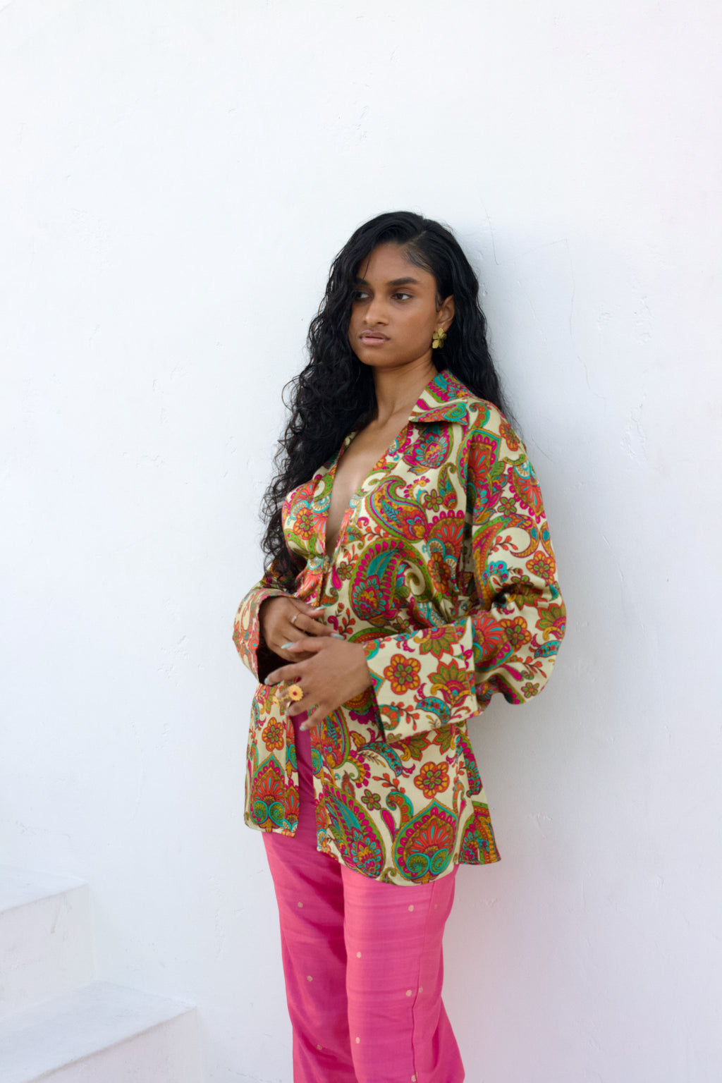 Paisley Silk Button Down