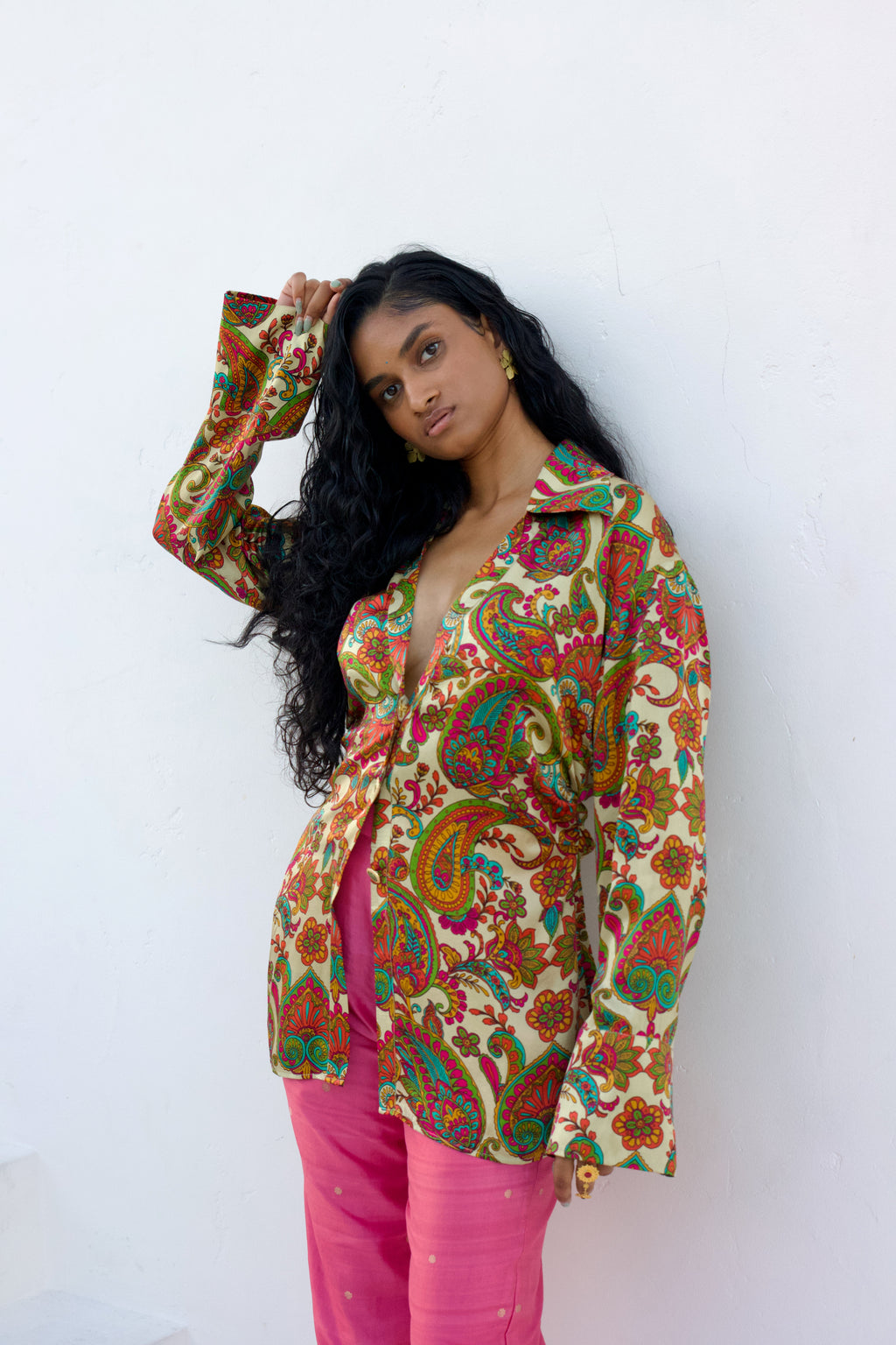 Paisley Silk Button Down