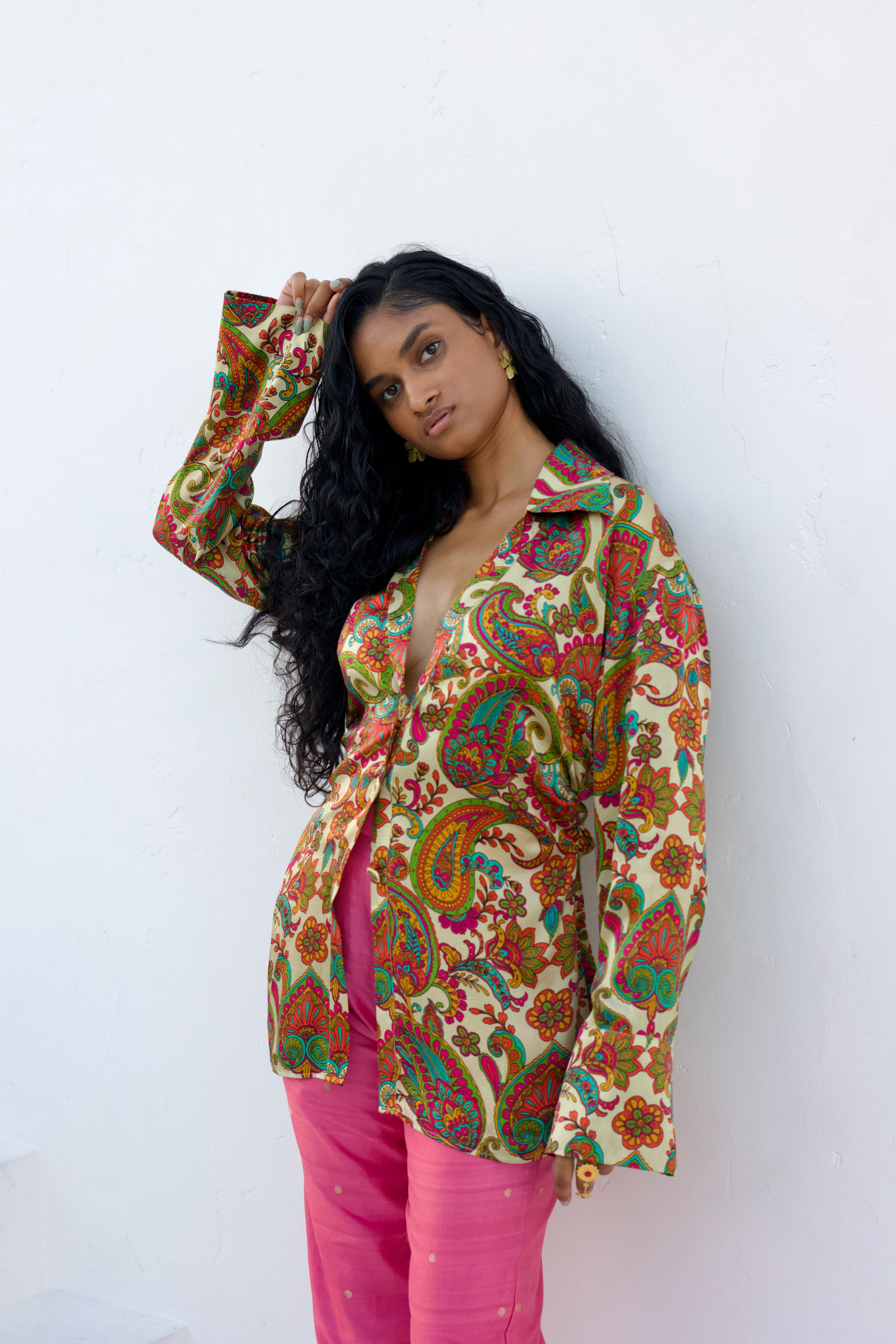 Paisley Silk Button Down