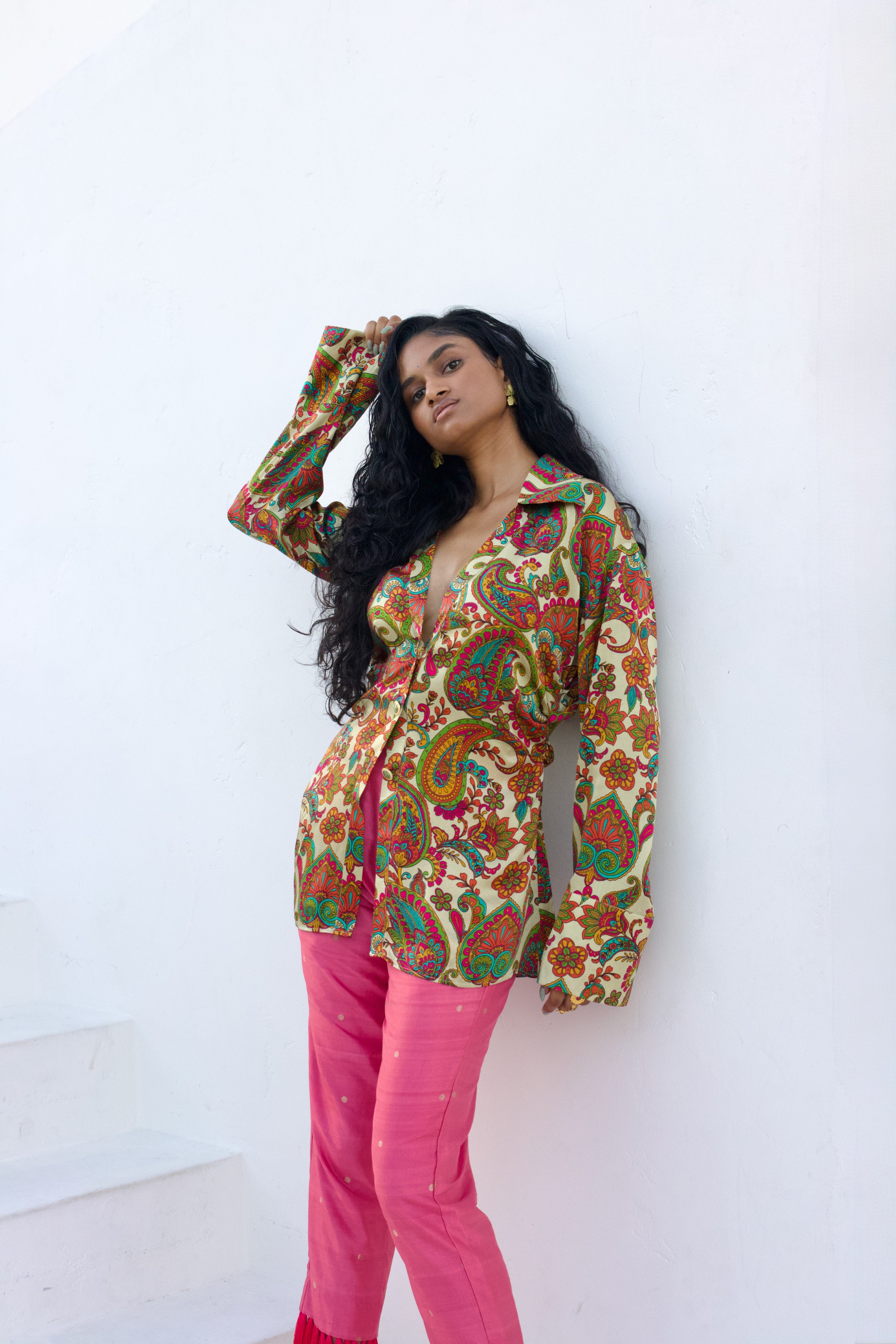 Paisley Silk Button Down