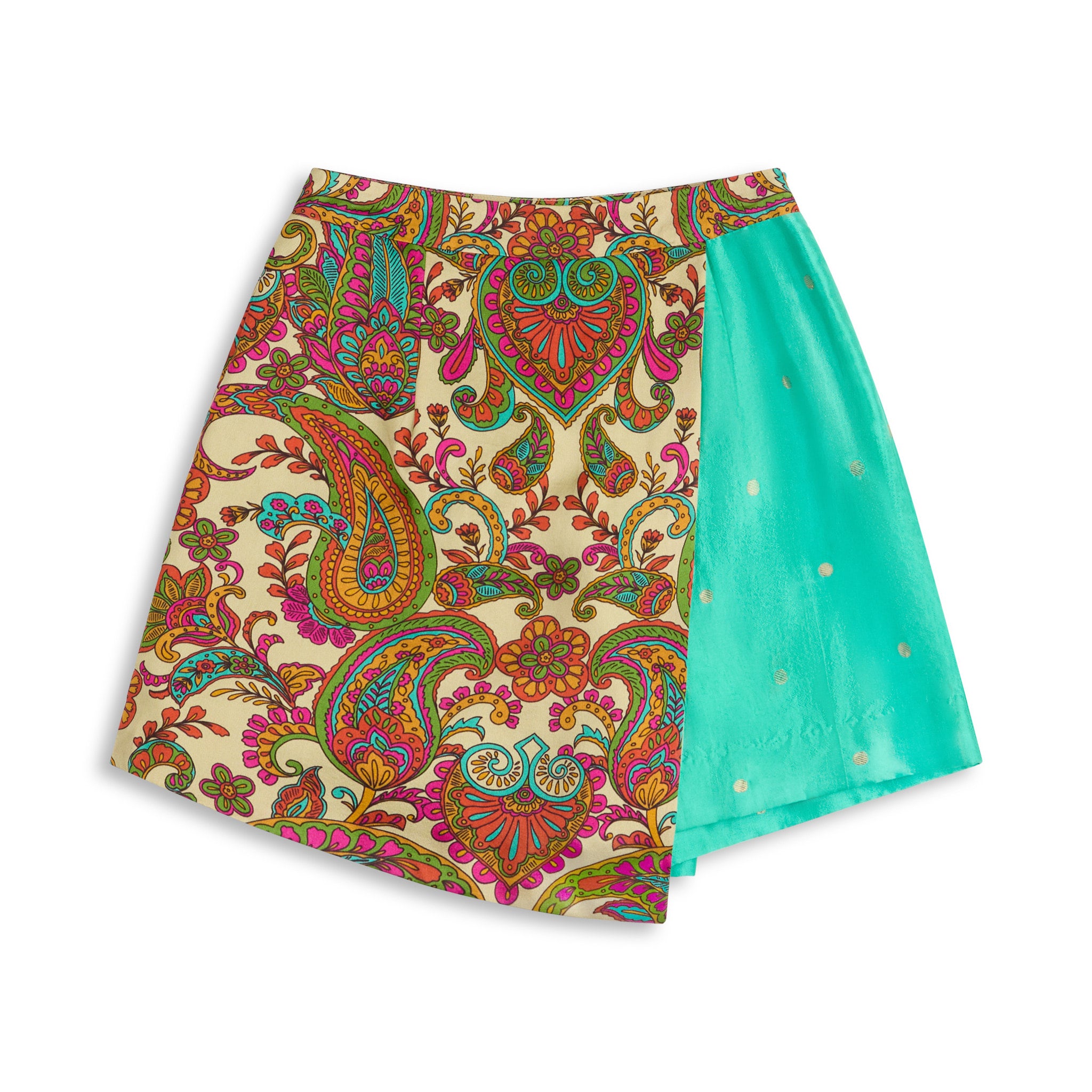 Paisley Silk Wrap Banarasi Skort