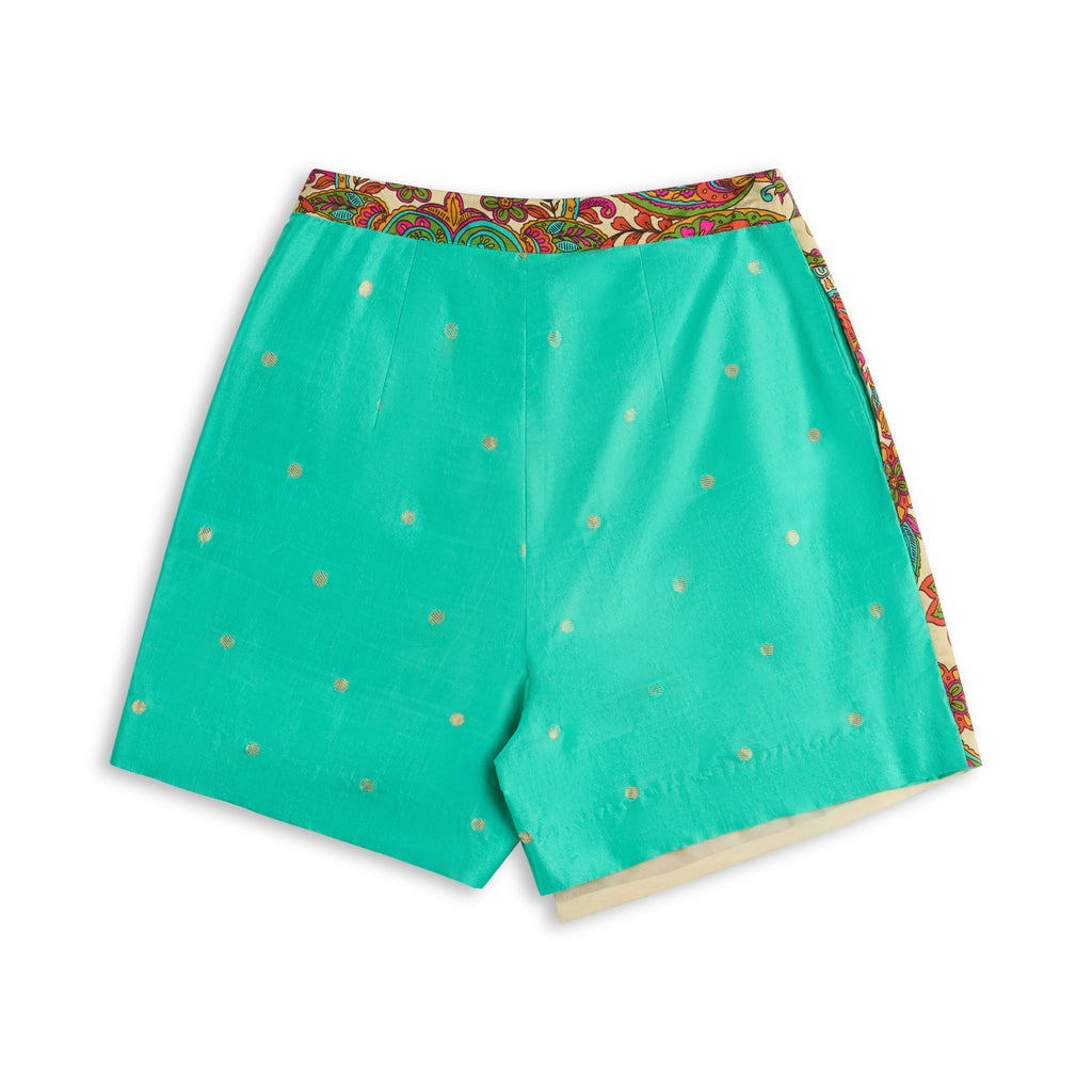 Paisley Silk Wrap Banarasi Skort