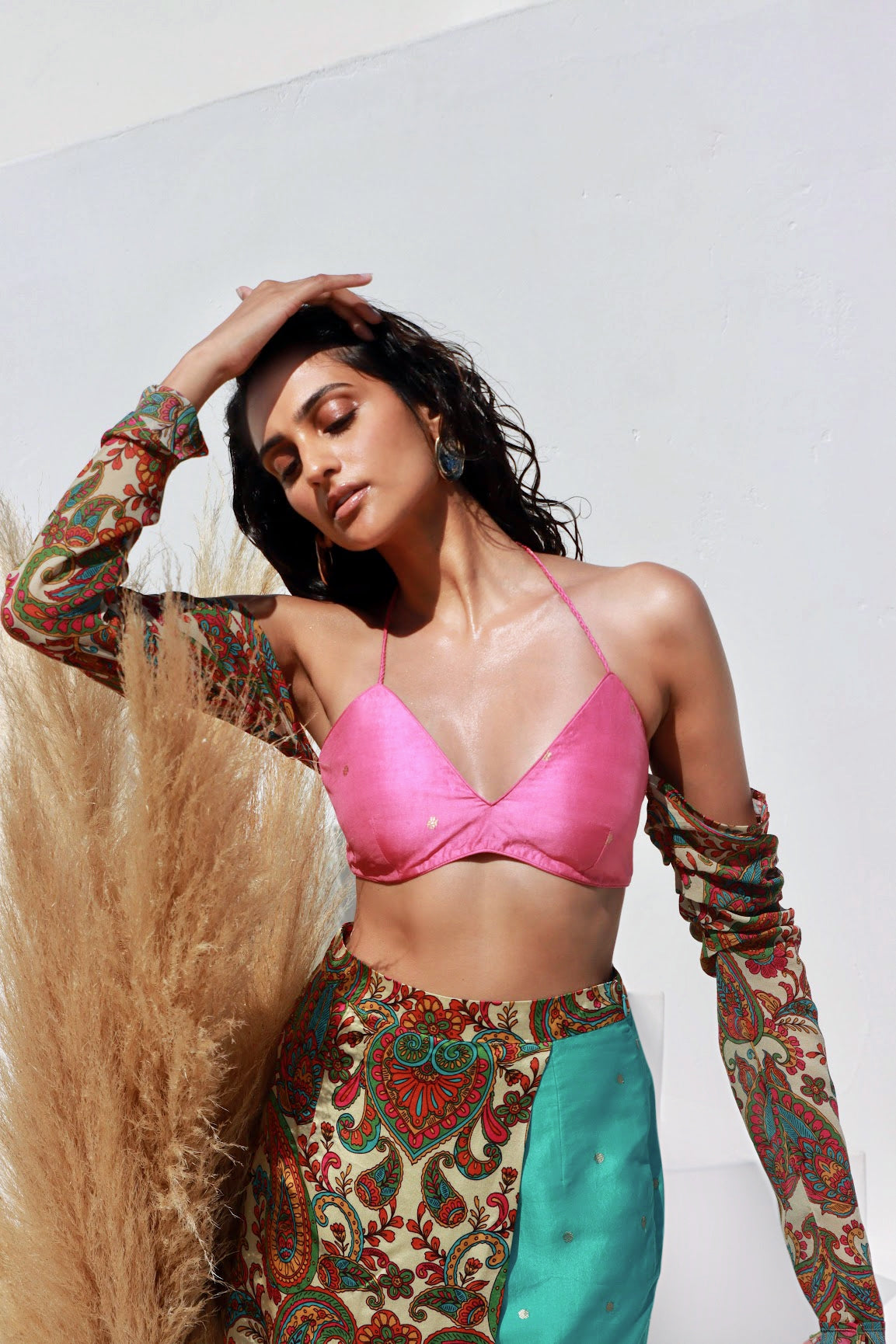 Paisley Silk Wrap Banarasi Skort