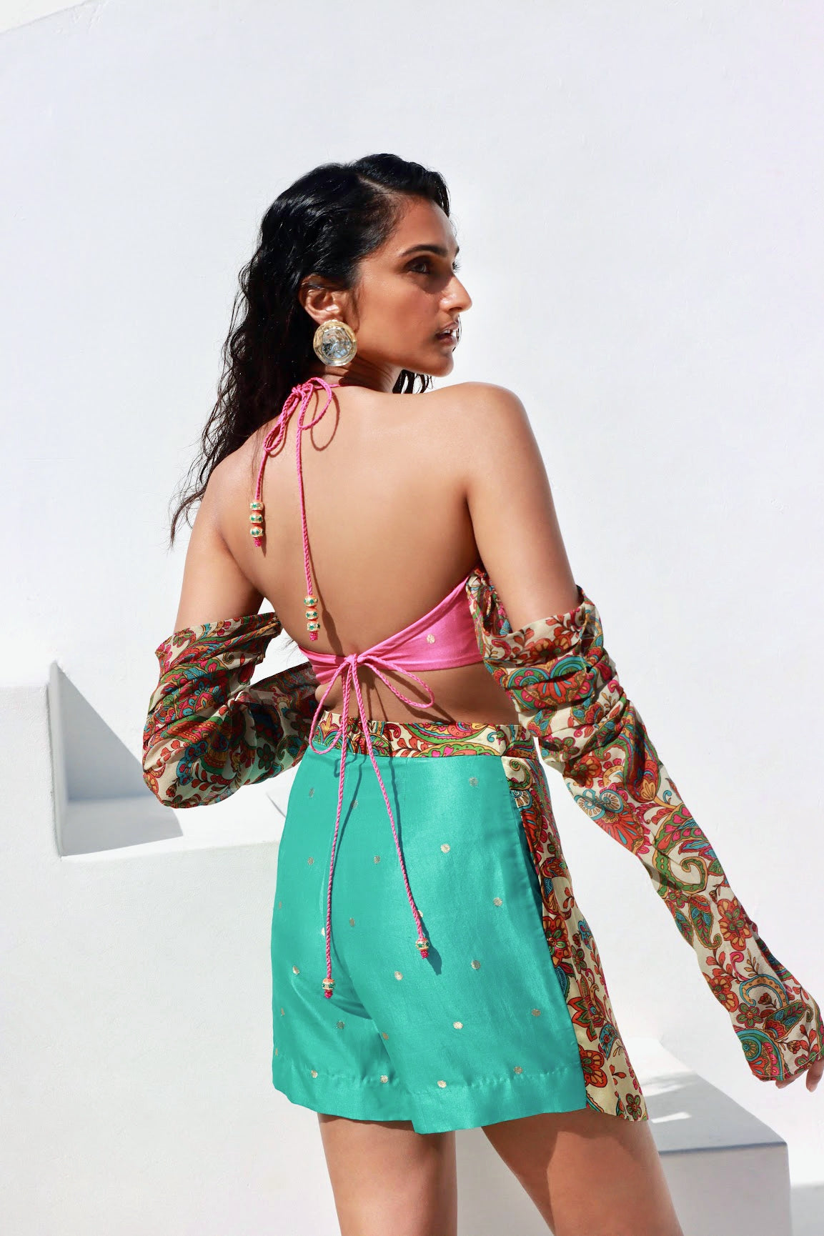 Paisley Silk Wrap Banarasi Skort