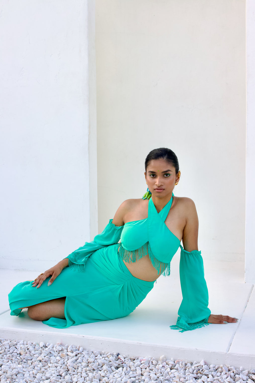 Dua Embroidered Sleeve Top