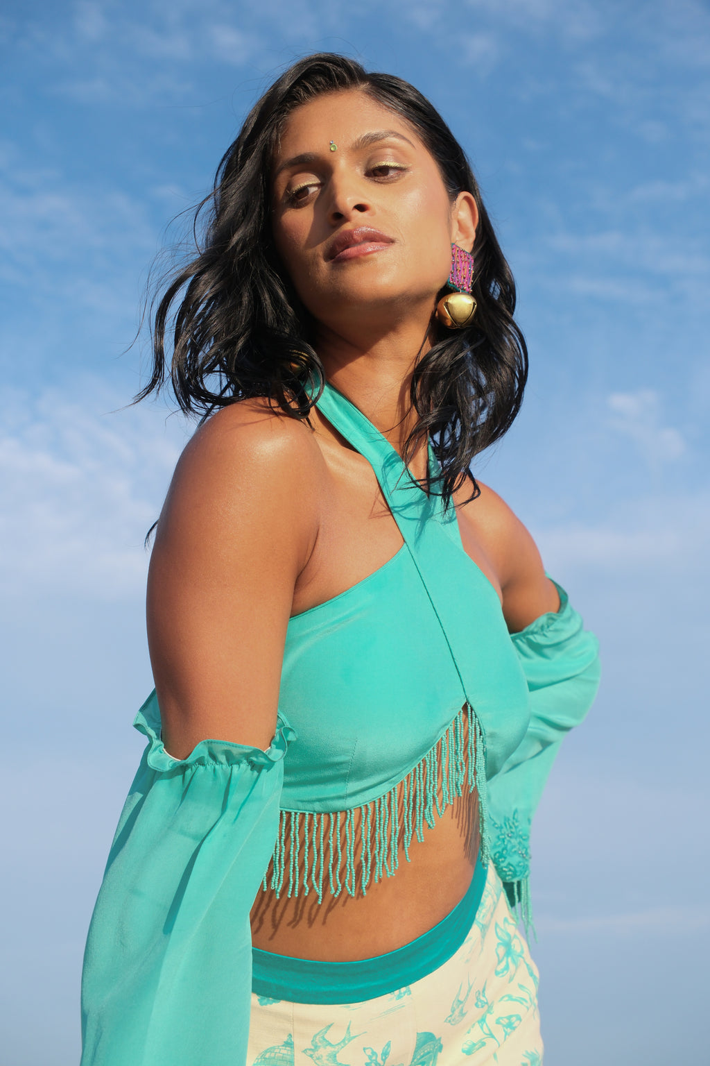 Dua Embroidered Sleeve Top